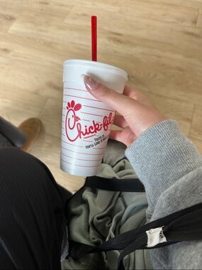Chick-fil-A Red Logo Foam Drink Cup with Red Straw